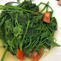 Fried marrow leaves at Ko Kant Kou Fu in Yangon
