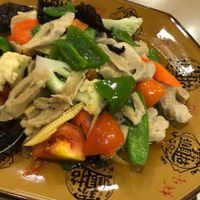 Fried mixed veg with mock meat at Ko Kant Kou Fu in Yangon