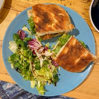 falafel and mint tahini focaccia (AMAZING)  at The Locker in Cambridge