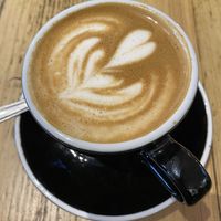 Fabulous coffee, flat white with oat milk   at The Locker in Cambridge