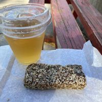 Vegan raw energy bar and kombucha   at Lucky's Bakehouse in Boulder