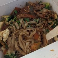 drunken noodles with the vegan protein option at Som Kitchen in Vienna