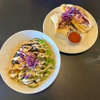 Rice Bowl (left) and Krunch Wrap (right) at Giving Tree Cafe in Phoenix