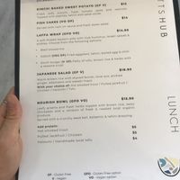 Lunch menu at Scotts Hub in Scotts Head