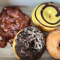 This blueberry Fritter... the best vegan fritter in town! No joke! at SK Donuts & Croissant in Los Angeles