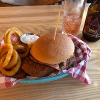 Burger and fries at Mockingbird in Wellington