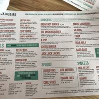 Menu at Mockingbird in Wellington