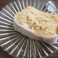 Vegan lemon cake at Tiffin Cafe in Lisbon
