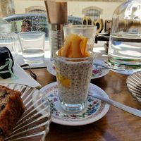 Thai chia pudding (ordered vegan) at Tiffin Cafe in Lisbon