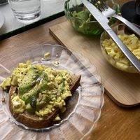 My own assembled bread with avo and scrambled tofu  at Tiffin Cafe in Lisbon