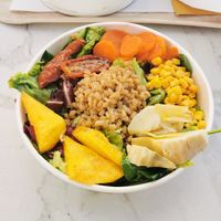 Vegan Salad. Looks pretty but extremely bland. Came with tasteless potato triangles (I was hoping it was tofu but it was not) at Chora Pompei in Pompei