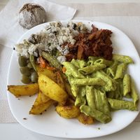 This plate from the buffet cost 31.58 lev  at Kring - Center in Sofia