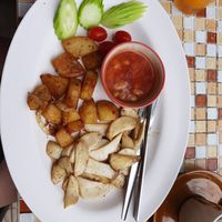 A vegan breakfast at Da's Home Bakery in Chiang Mai
