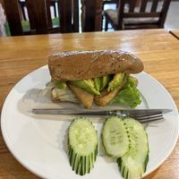 Avocado and fried tofu sandwich  at Da's Home Bakery in Chiang Mai