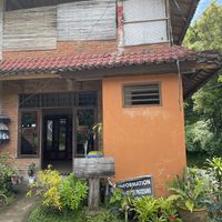 Outside the cafe  at Eco Cafe 2 in Banjar