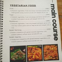 Vegetarian menu at Eco Cafe 2 in Banjar