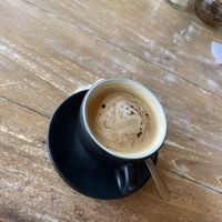 Coconut milk cappuccino  at Eco Cafe 2 in Banjar