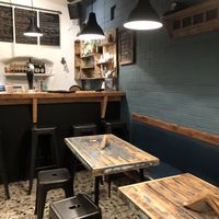 Inside seating  at Burger Street in Paros