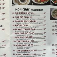 Menu Vegan/Vegetarian options.  at Pho Pasteur in St Paul