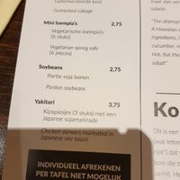 Menu - the soybeans are vegan at Dadawan in Maastricht