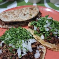 tacos y gringa de bistec at El Veganito Mixe in San Luis Potosi