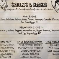 Vegan options are marked with the green V at Bobcat Bonnie's in Ferndale