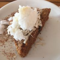 Vegan carrot cake with coconut sorbet 15k at Baliku in Ubud