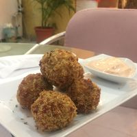 Fried quinoa balls with dynamite sauce- yum! at Bliss. in Hurghada