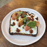 Special - cashew ricotta & peach toast  at Captain + Stoker in Monterey