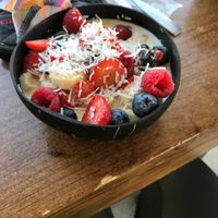 Cereal bowl yummy goodness with oat milk  at Captain + Stoker in Monterey