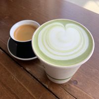 Espresso and oat matcha latte at Captain + Stoker in Monterey