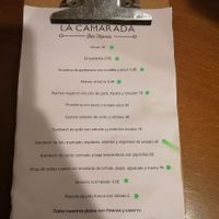 La carta at La Camarada in Barcelona