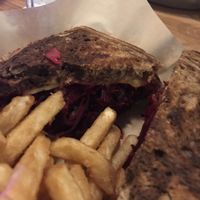 Phoebe -smoked beet, chai cheese,sauerkraut, vegan 1000 island  at The Block in St Louis Park