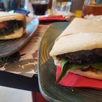 Mushrooms burgers in Ciabatta bread at Frog - Βάτραχος in Veria
