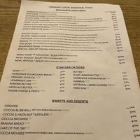 Part of the menu   at Manna Porto in Porto