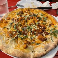 Vegan Buffalo chicken pizza  at The Brick in Hoboken