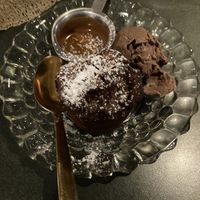 Sticky date pudding with chocolate ice cream   at Careys Bay Historic Hotel in Dunedin