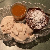 Sticky date pudding with rhubarb gelato  at Careys Bay Historic Hotel in Dunedin