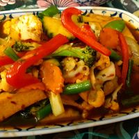 Thai basil stirfry at Mali Thai in Bendigo