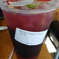 $3.95 Strawberry Hibiscus Tea: Yummy our favorite at 7 Leaves Cafe - Berryessa Rd in San Jose