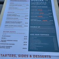 Menu. at The Borough Arms in Bodmin