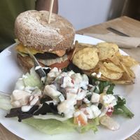 Vegan burger 🍔  at Tom's Diner in Banbury