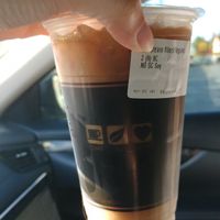 $3.95 Sea Cream Black Coffee, no cream, add soy: okay the coffee didn't taste fresh on our visit at 7 Leaves Cafe - Saratoga Ave in San Jose
