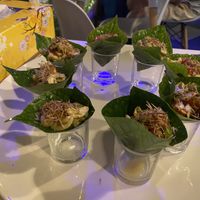 gorgeous tea leaf appetizer  at Street Vegan House in Koh Phangan