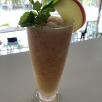 Apple pear and ginger shake. Recommended!  at Street Vegan House in Koh Phangan