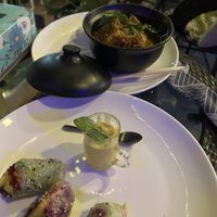 Chaing mai curry and fresh rolls  at Street Vegan House in Koh Phangan