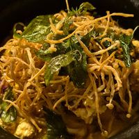 yellow noodles at Street Vegan House in Koh Phangan