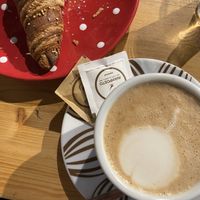 Ginseng with soy milk and veg croissant   at Avamposto in Bari