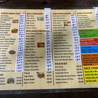 Menu   at Sono Chaat House in New Delhi