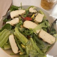 Chopped vegetable salad with tofu at Flower Child in Charlotte